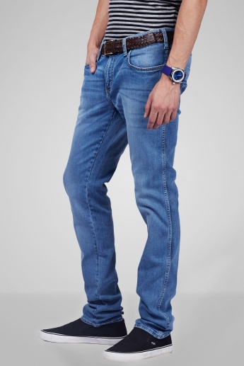 WRANGLER Slim Fit Stonewash Jeans