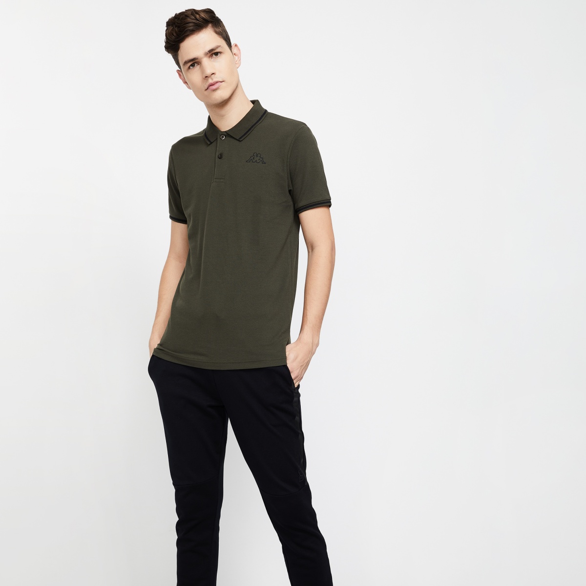KAPPA Regular Fit Contrast Tipping Pique Knit Polo T-shirt
