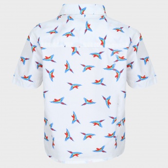 JUNIORS Bird Print Half Sleeves Shirt