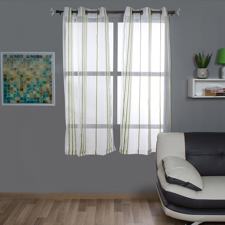 Aspen Mistletoe Sheer Window Curtain-Set Of 2-110 x 160 CM