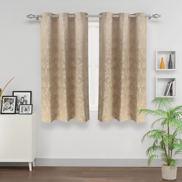 Jade Rosella Window Curtain - Set Of 2 Pcs