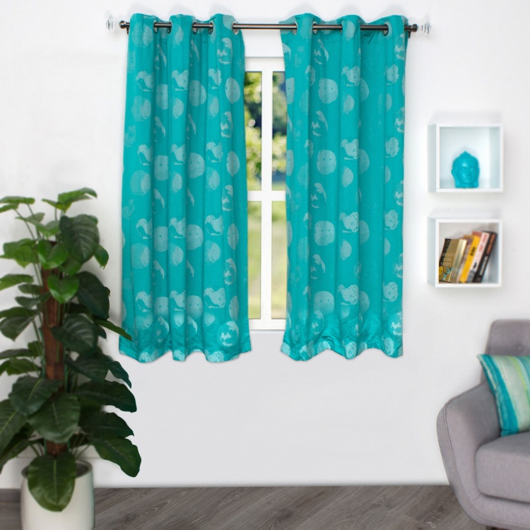 Jade Jacquard Window Curtain - Set Of 2 - 110 X 160 CM