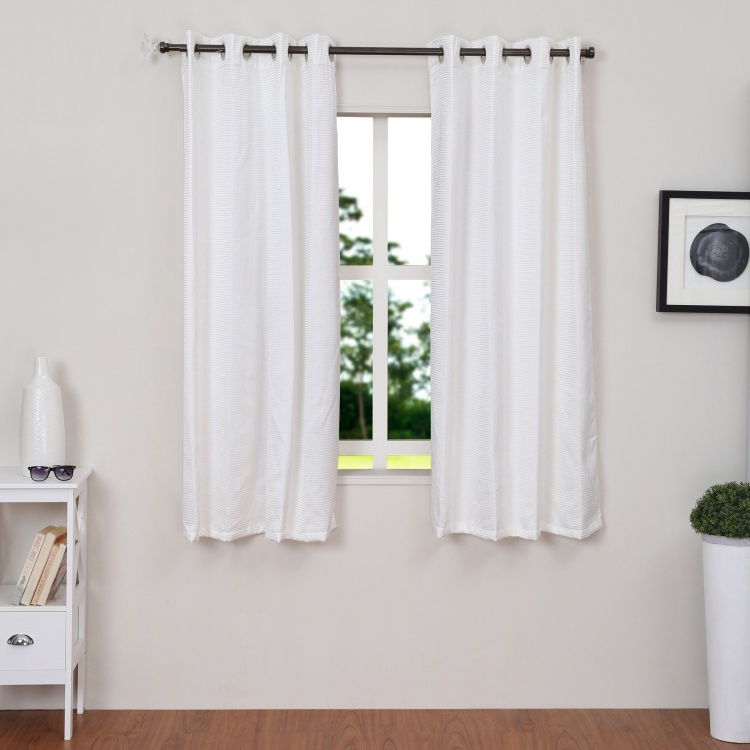 Marshmallow Premium Solid Window CurtainSet-2pcs