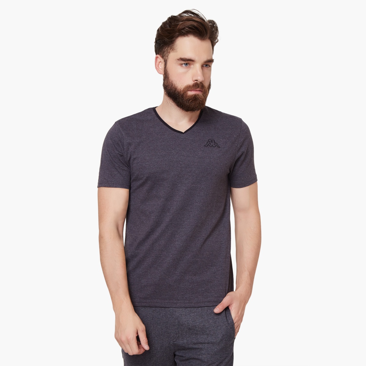 KAPPA Textured V-Neck T-Shirt