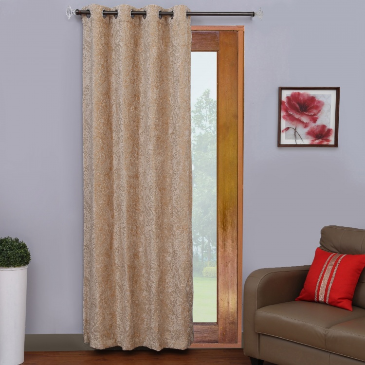 Marshmallow Premium Jacquard Semi-Blackout Door Curtain Pair - 225 X 135 cm