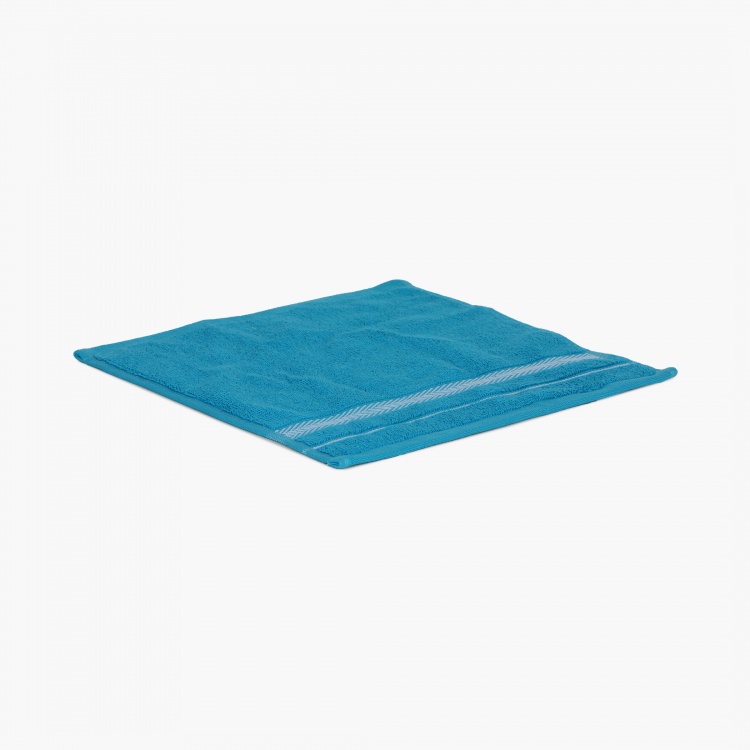 Essence Textured Single Pc.  Face Towel - 30 cm x 30 cm - Cotton - Teal - 450GSM