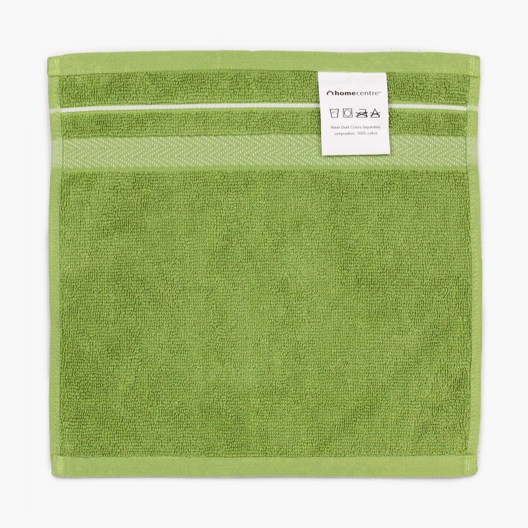 Essence Textured Cotton  Face Towel  : 30 cmL x 30 cmW  Green