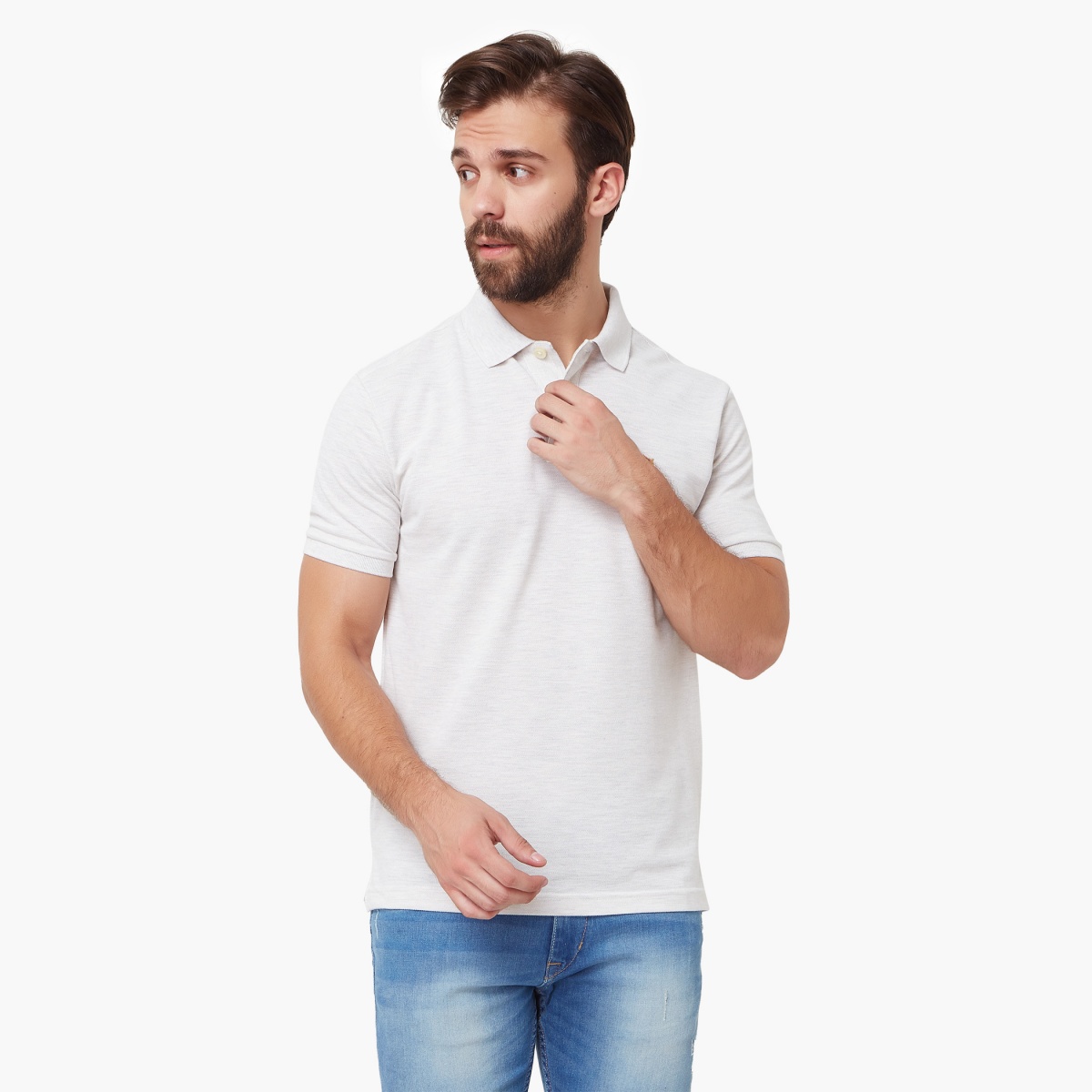FAHRENHEIT Solid Polo Neck T-Shirt