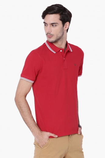 ALLEN SOLLY Solid Polo Neck T-Shirt