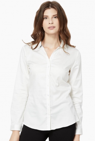 ALLEN SOLLY Solid Long Sleeves Formal Shirt