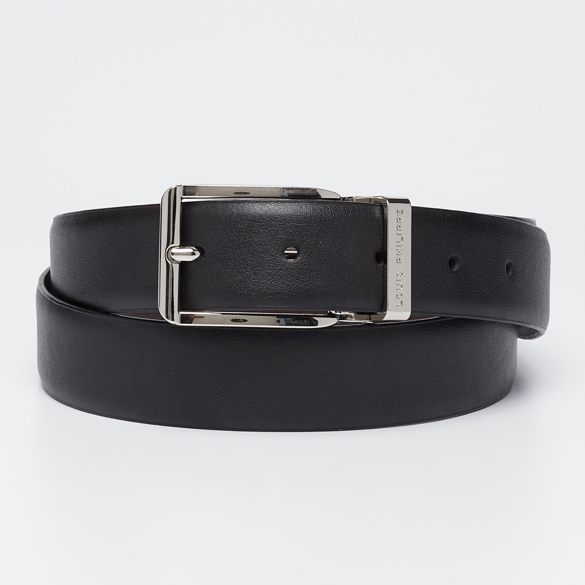 LOUIS PHILIPPE Men Formal Black Genuine Leather Belt Black - Price