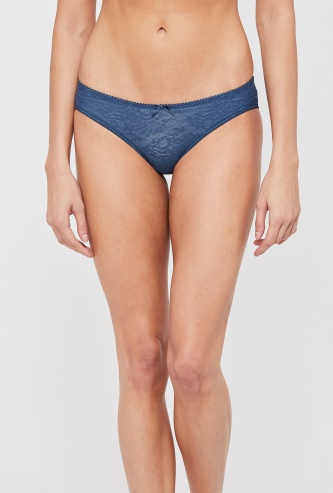 AMANTE Lace Overlay Bikini Briefs