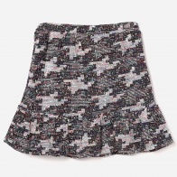 FAME FOREVER Patterned Weave Skirt with Flounce Hem