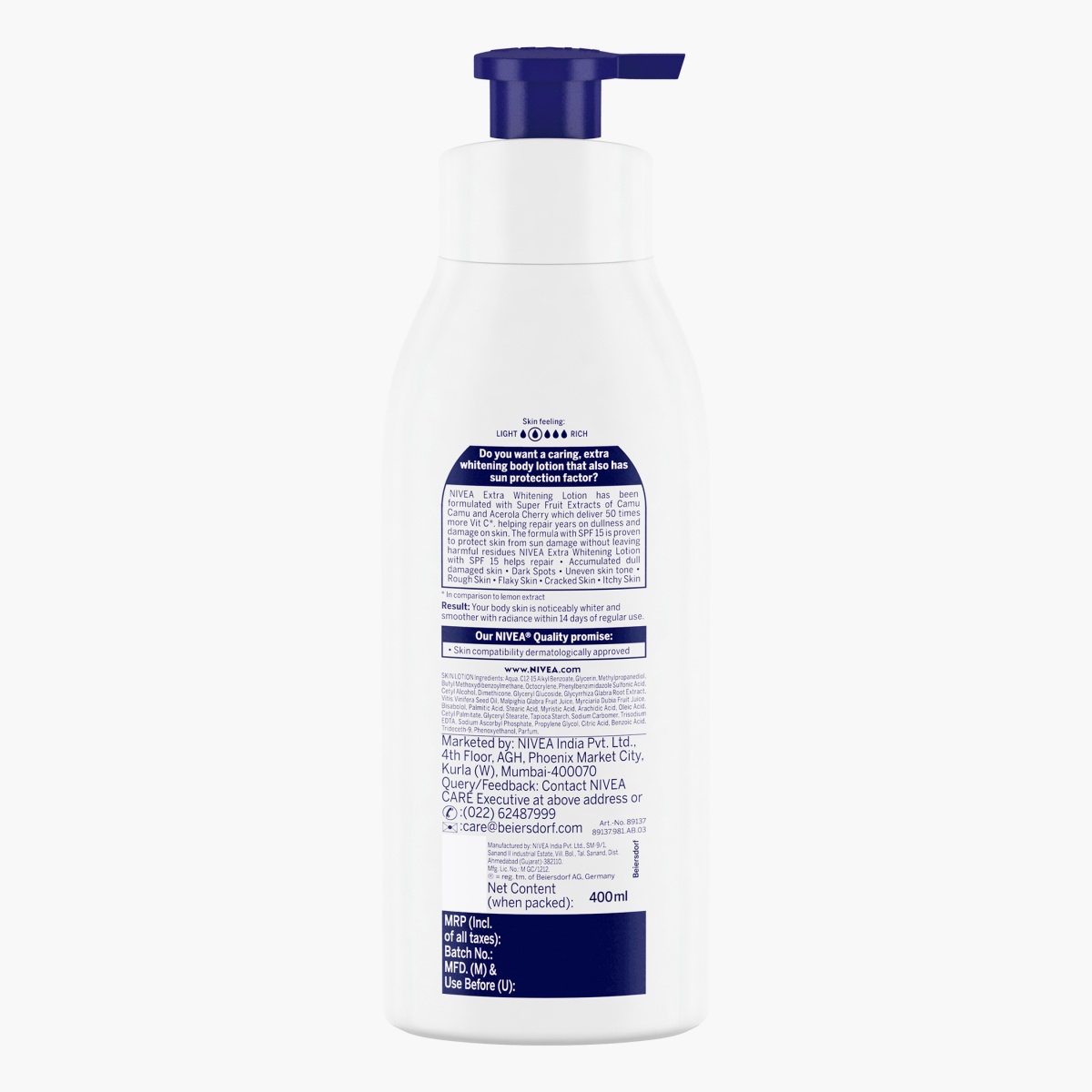 NIVEA Extra Whitening Cell Repair Body Lotion-SPF 15