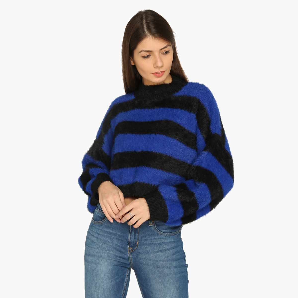 SPLASH Striped Dolman Sleeve Sweater