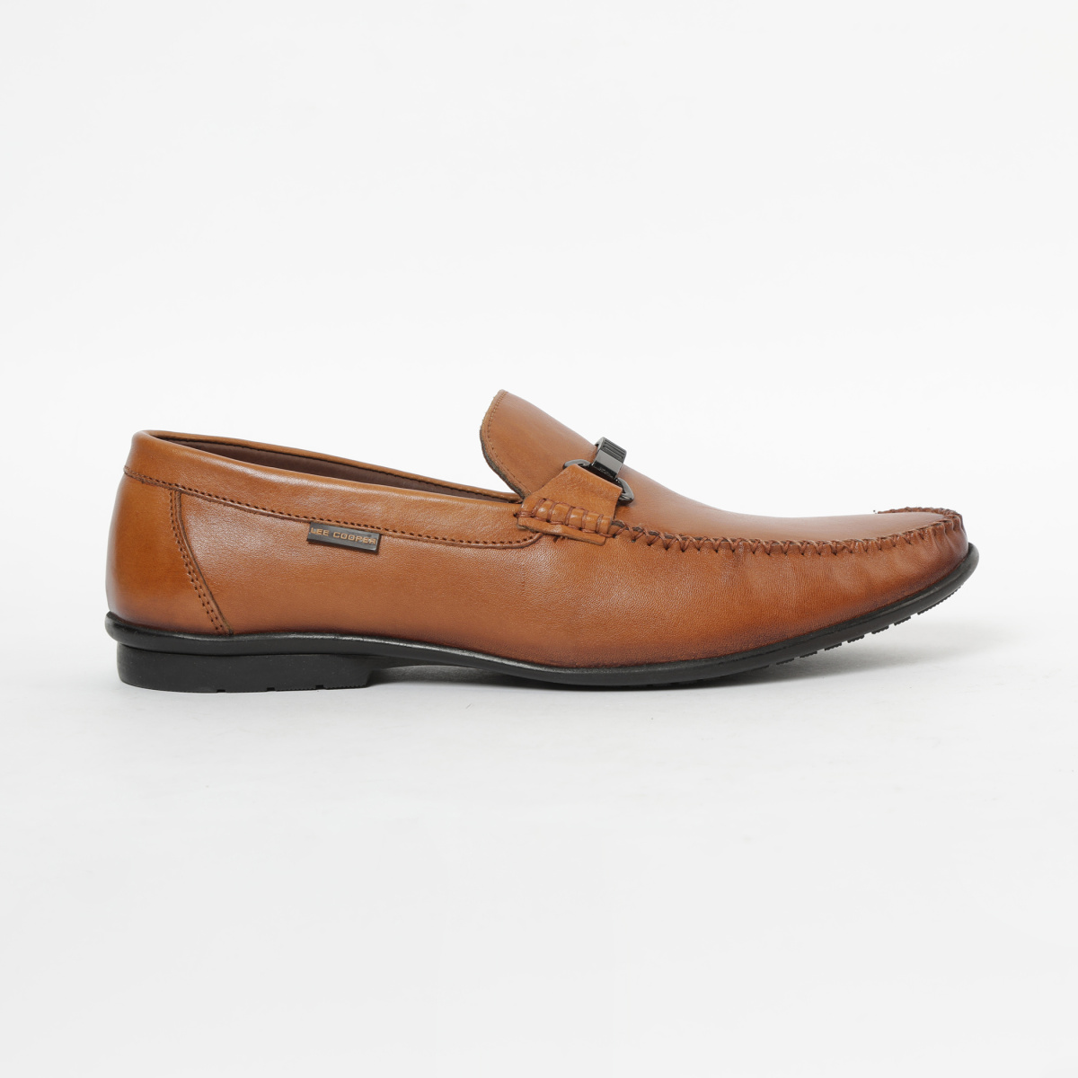 LEE COOPER Genuine Leather Textured Bit Loafers