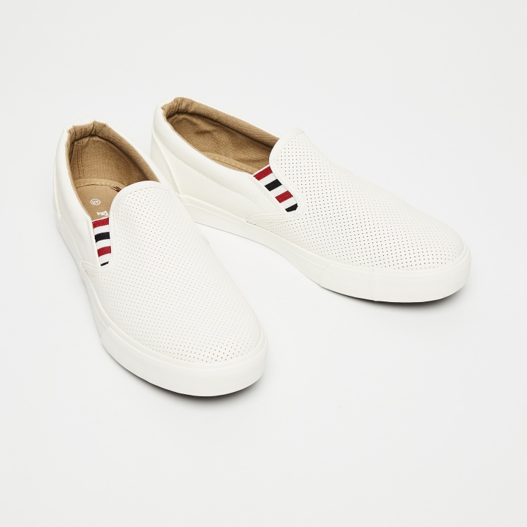 FORCA Perforated Slip-Ons | White