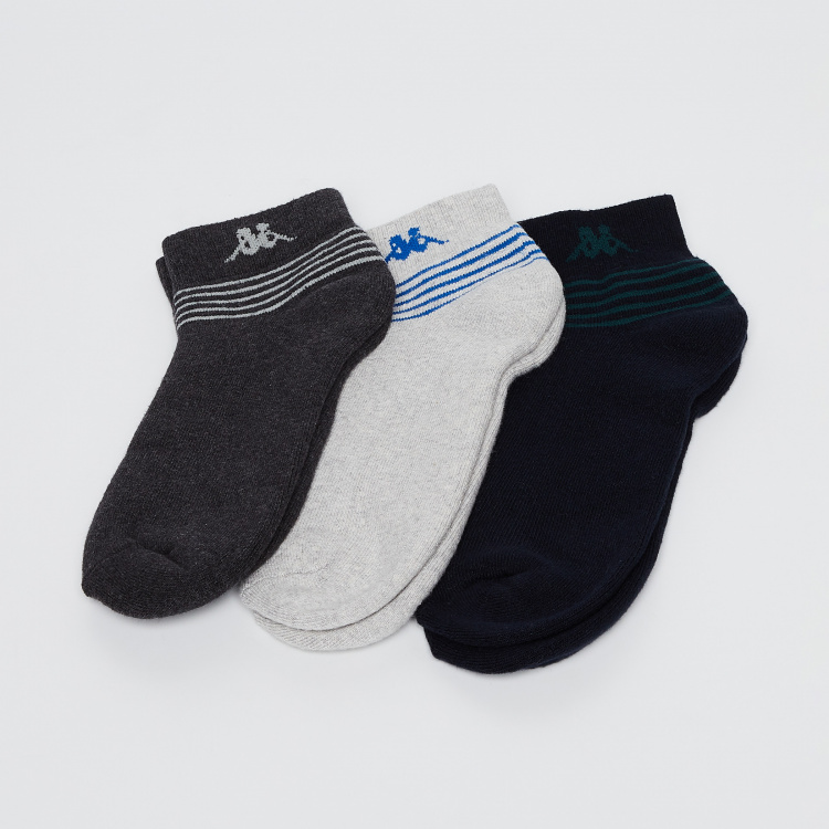 KAPPA Jacquard Ankle Socks- Pack of 3 Pairs | Multicolour