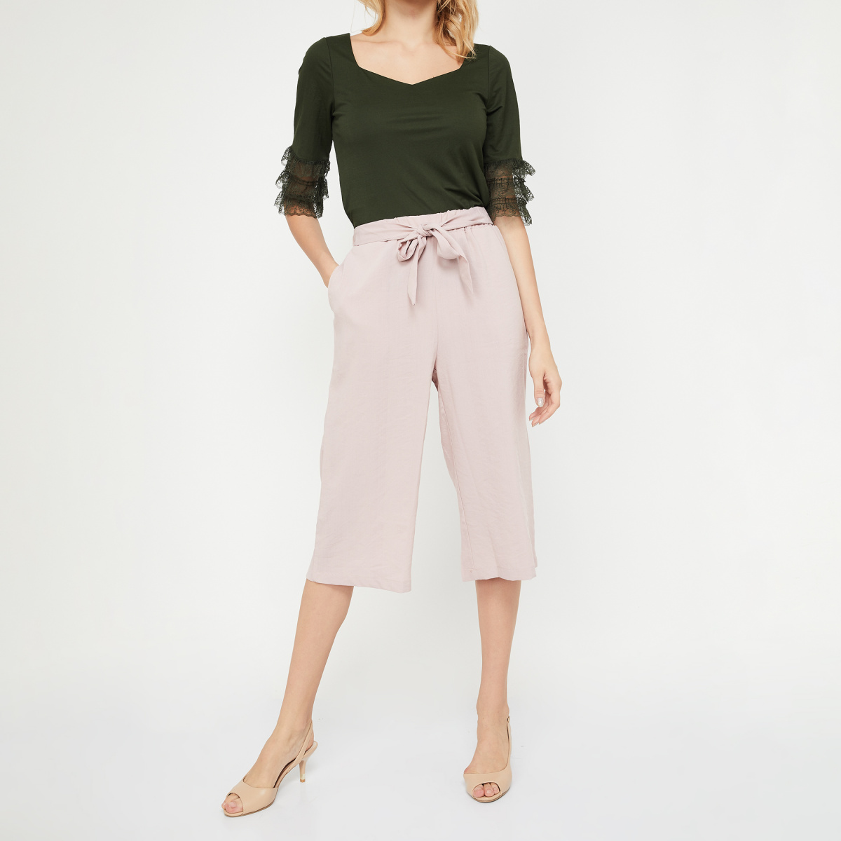 GINGER Solid Cropped Culottes
