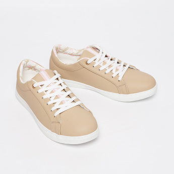 ALLEN SOLLY Solid Lace-Up Canvas Shoes