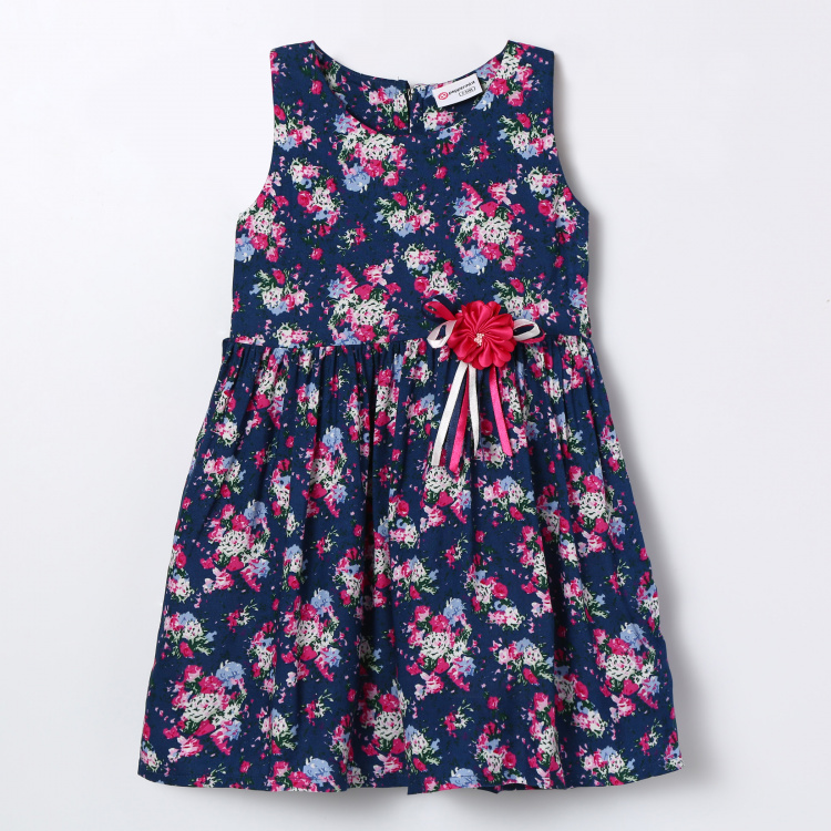 

PEPPERMINT Floral Print Sleeveless Fit & Flare Dress, Blue