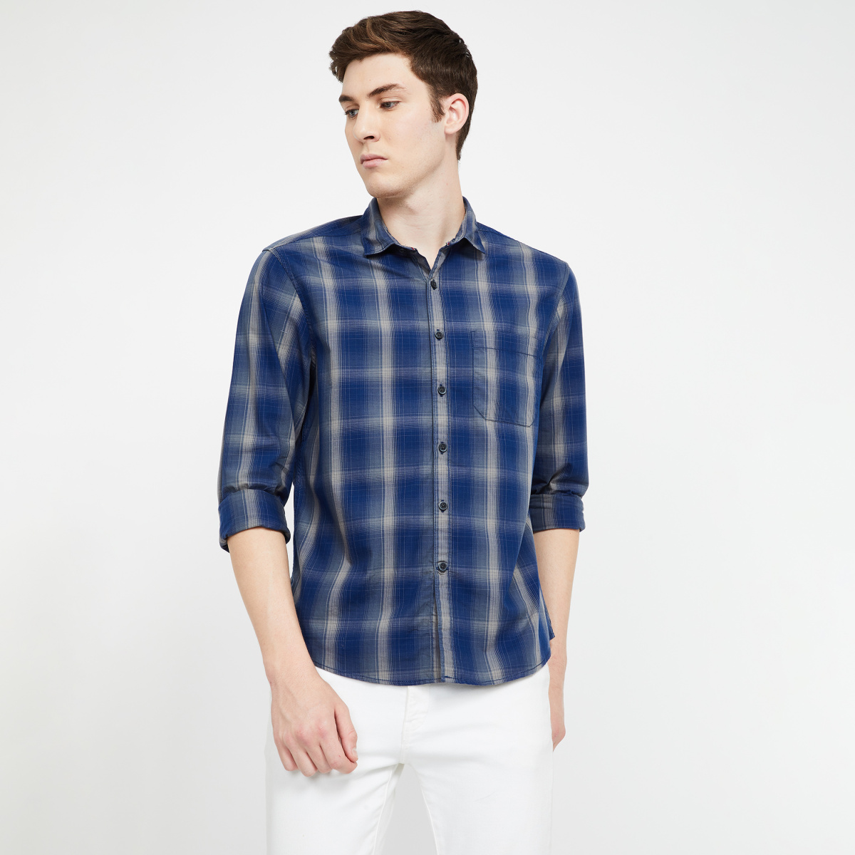 CODE Checked Full Sleeves Slim Fit Shirt