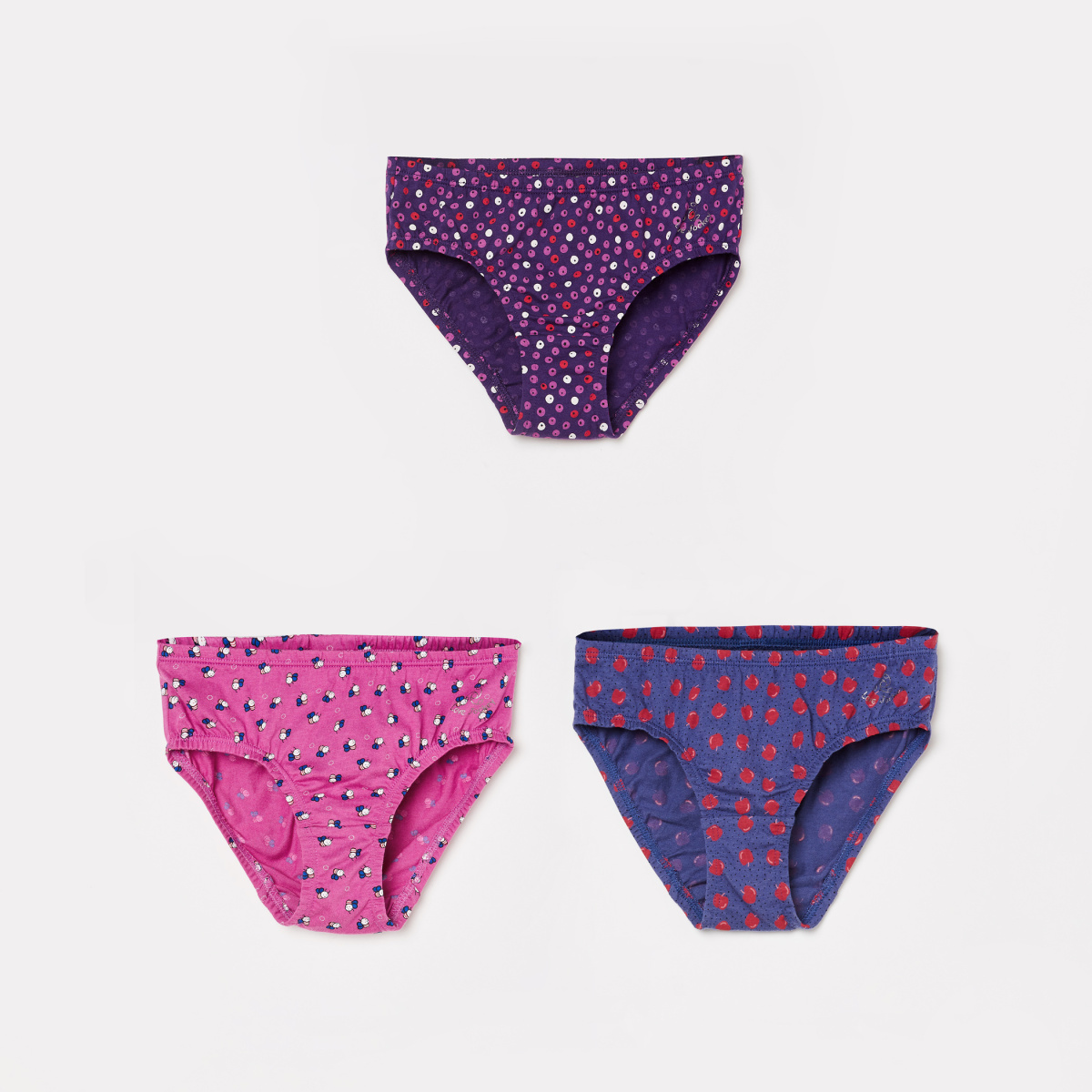 JOCKEY Girls Printed Elasticated Panty - Set of 3 Pcs