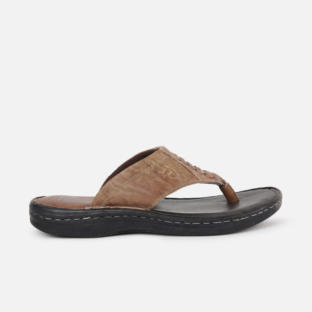 ID Men Textured Leather Sandals