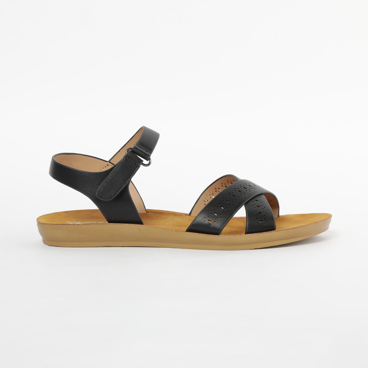 RAW HIDE Laser-Cut Slingback Flat Sandals