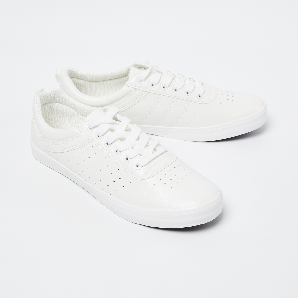 FORCA Perforated Detail Casual Lace-Up Shoes