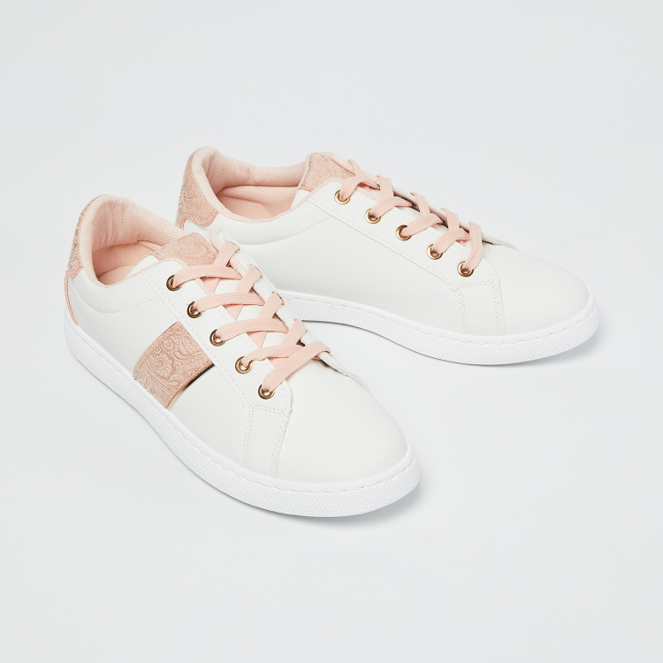GINGER Embossed Detail Lace-Up Casual Shoes