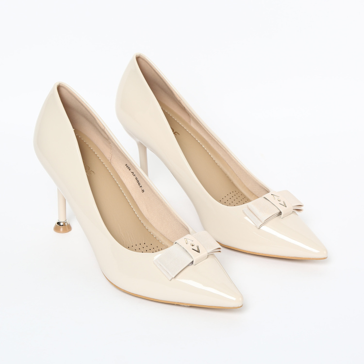 

CODE Embellished Pointed Toe Pumps, White
