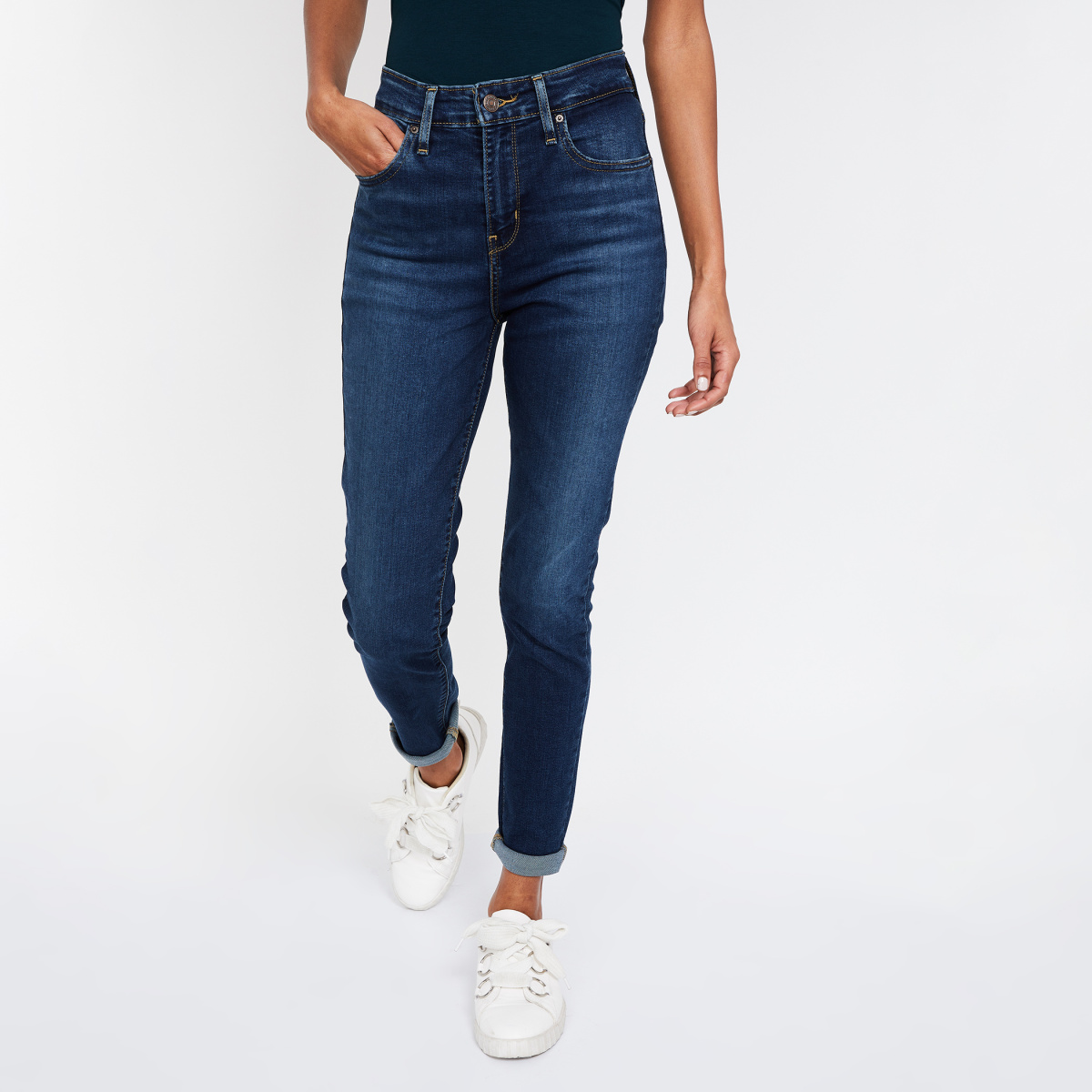 LEVI'S Stonewashed High-Rise Skinny Jeans