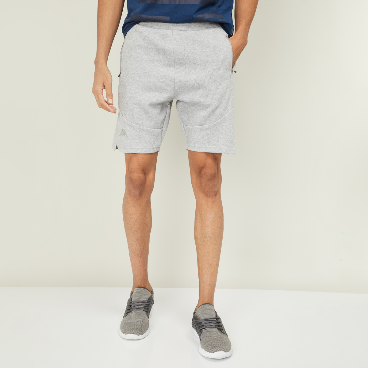 KAPPA Men Textured Regular Fit Sports Shorts with Zip Pockets