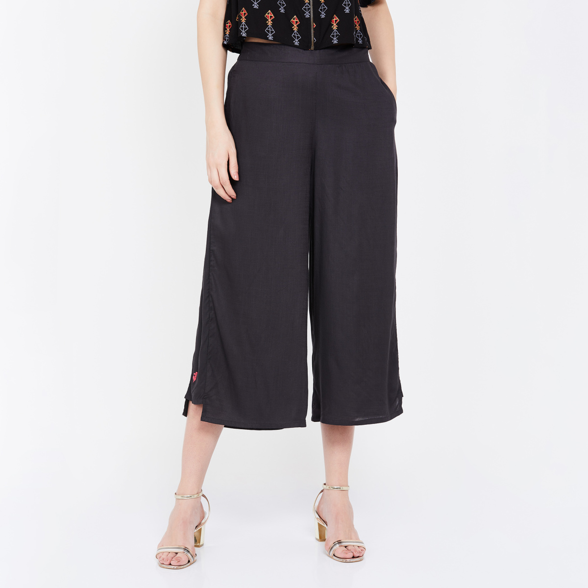 COLOUR ME Solid Culottes with Pockets