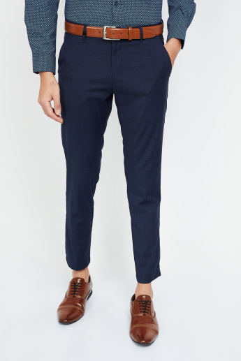 Buy Parx Dark Blue Tapered Fit Trousers for Men Online  Tata CLiQ