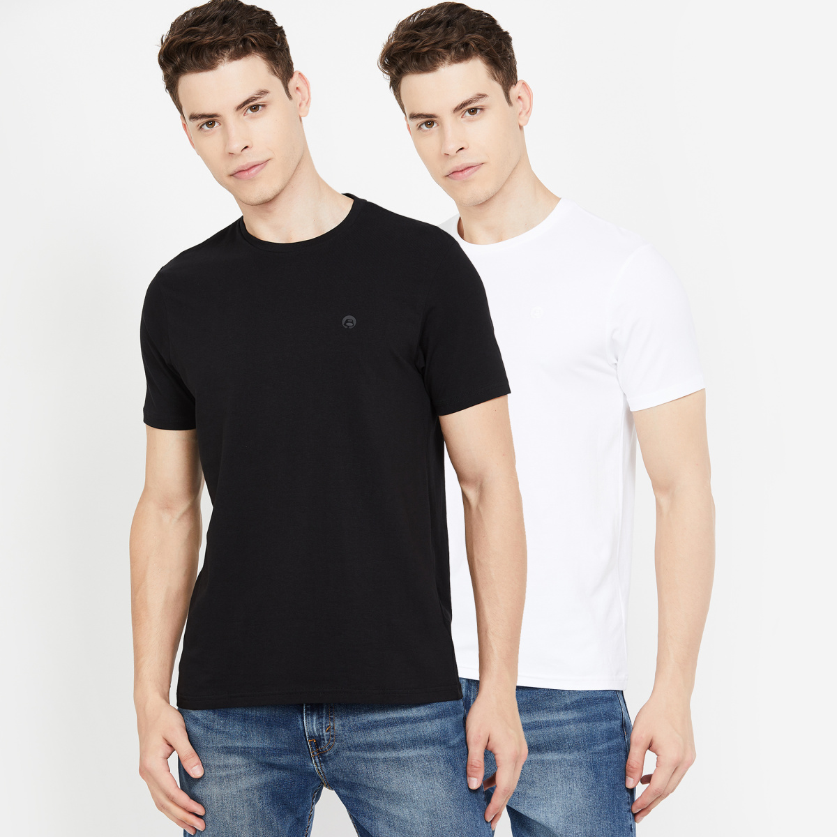 BOSSINI Solid Regular Fit T-shirt - Set of 2 Pcs