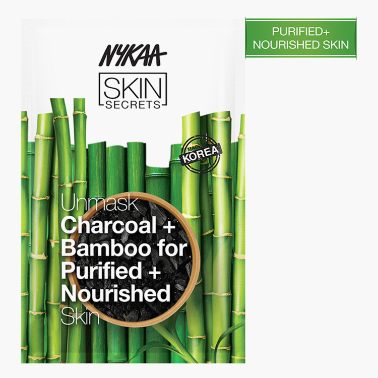 NYKAA Skin Secrets Sheet Mask-Bamboo + Activated Charcoal | Bamboo + Activated Charcoal