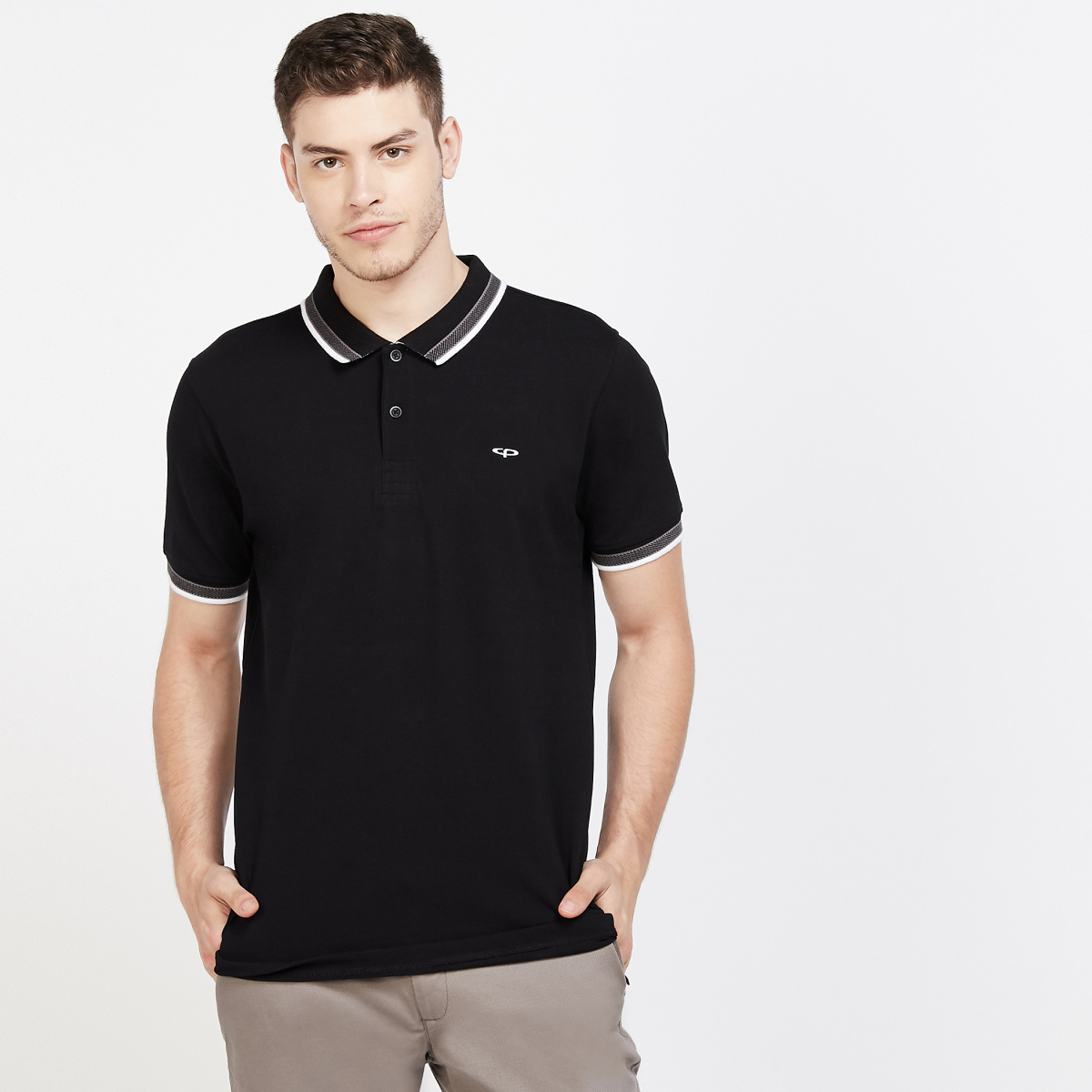 COLORPLUS Solid Regular Fit Polo T-shirt