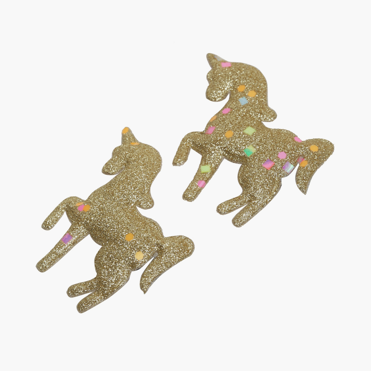 

STOLN Girls Sequinned Unicorn Accent Alligator Clips - Set of 2, Gold