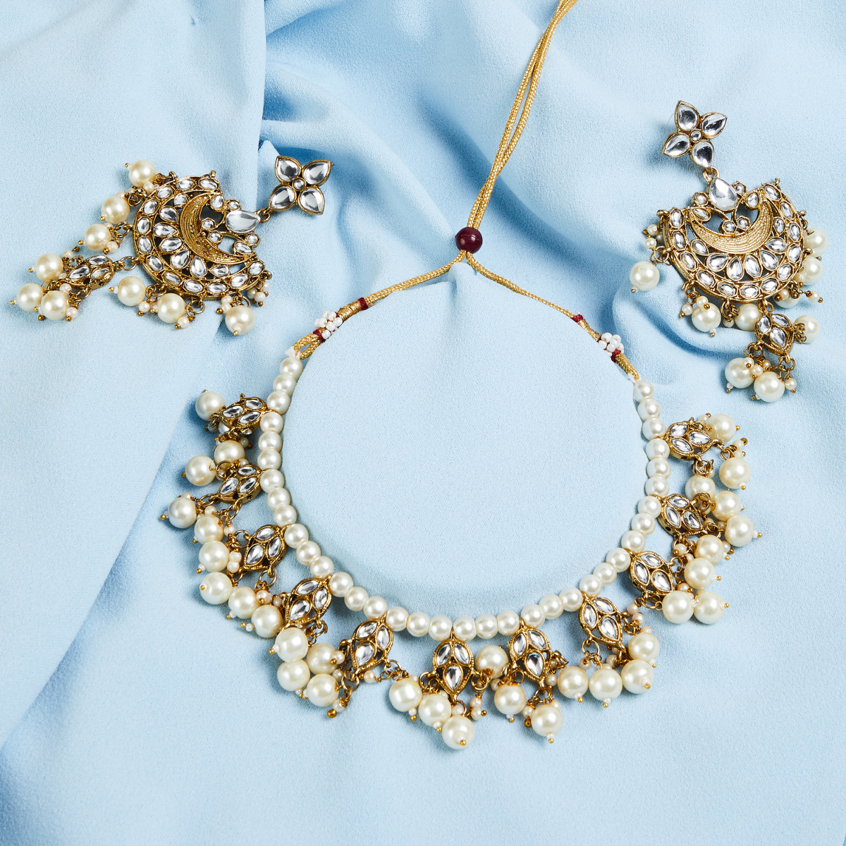 FIDA Beaded Necklace with Drop-Earrings