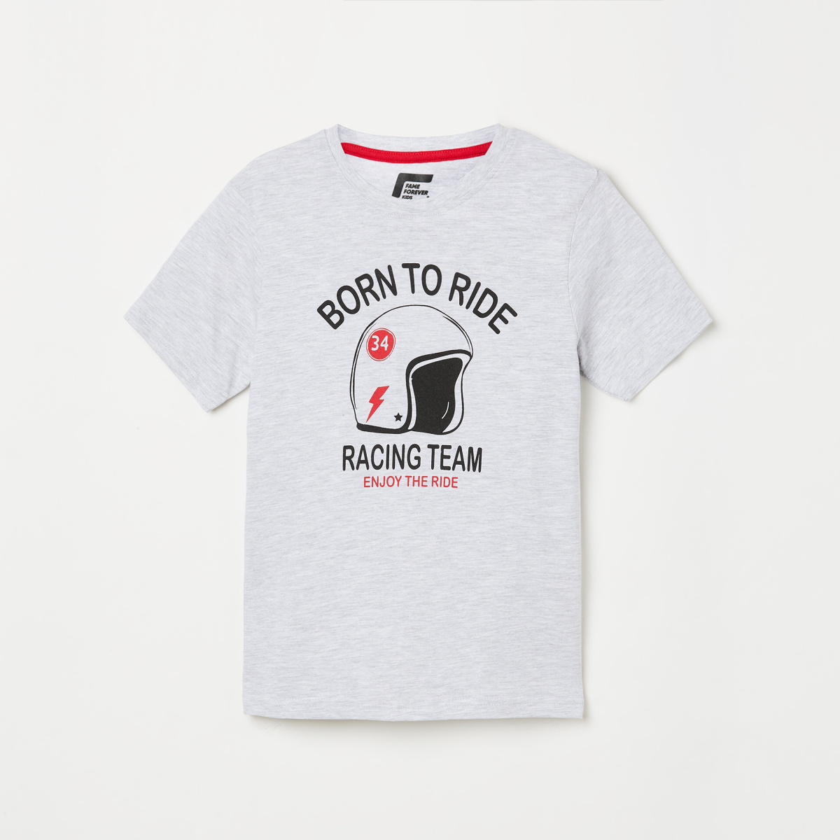 FAME FOREVER KIDS Boys Typographic Print Crew Neck T-shirt