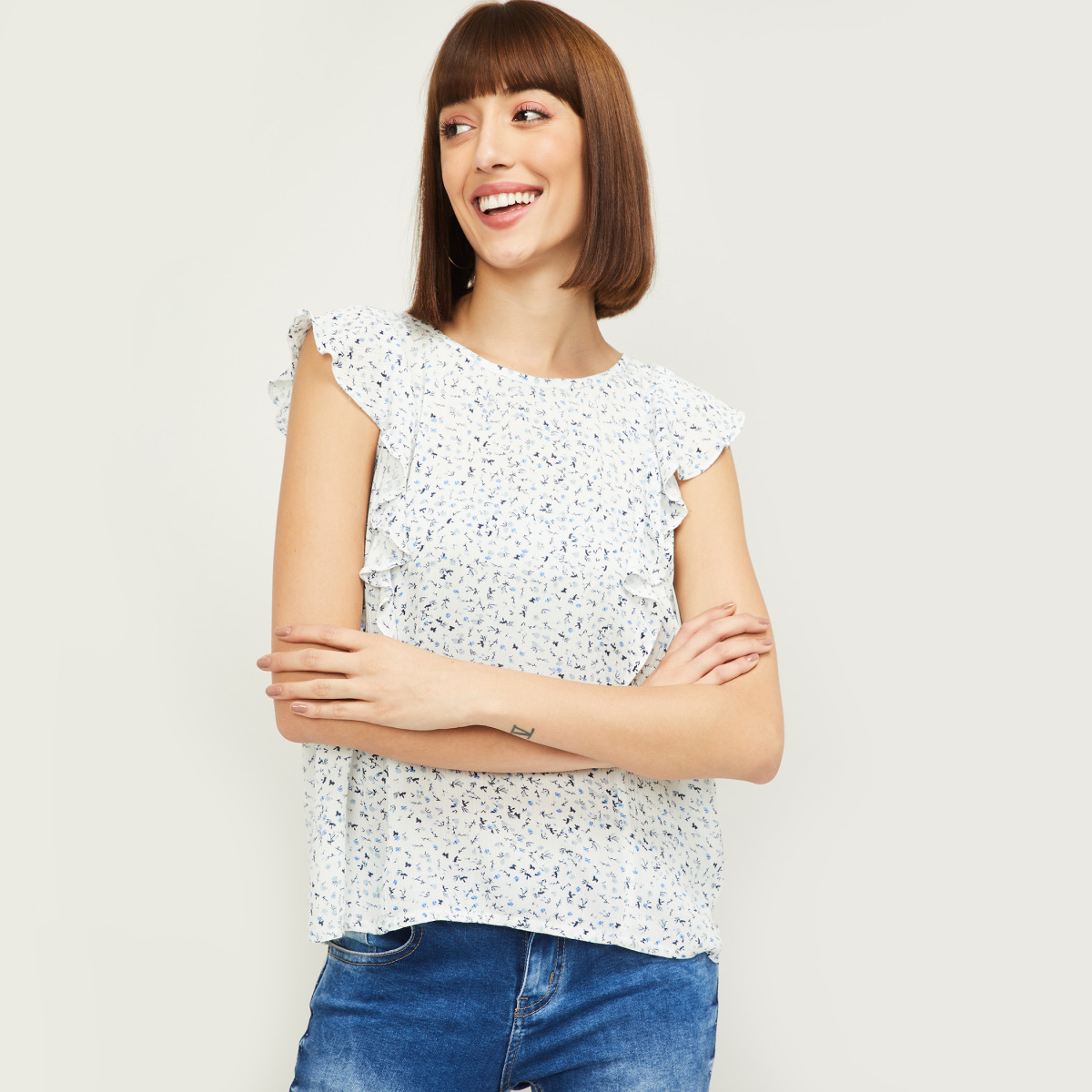FAME FOREVER Women Printed Woven Top