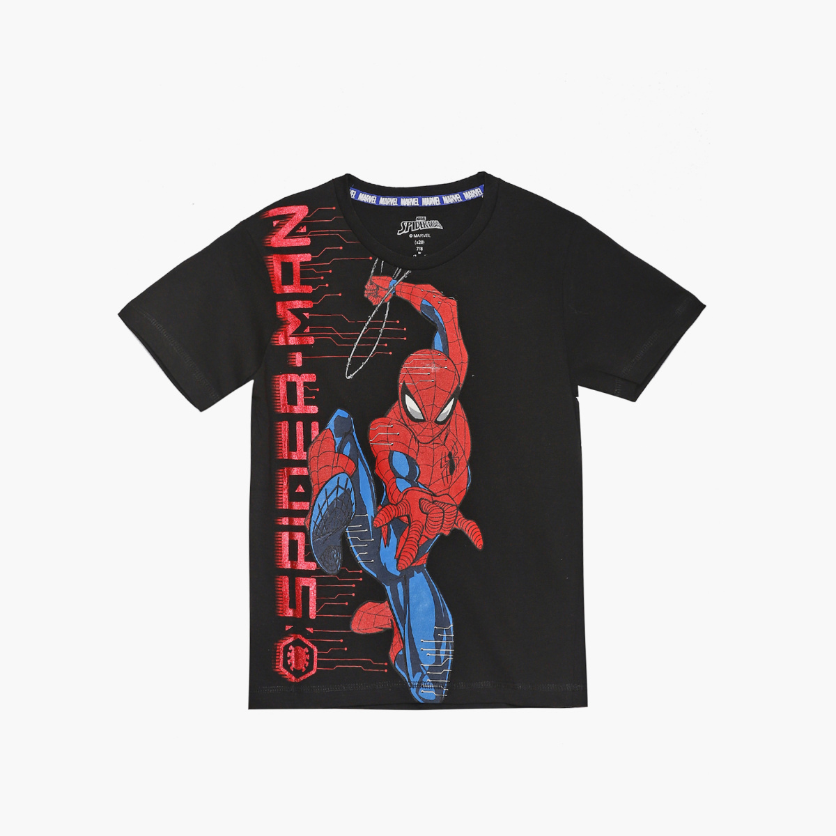 KIDSVILLE Boys Spiderman Printed Crew Neck T-shirt