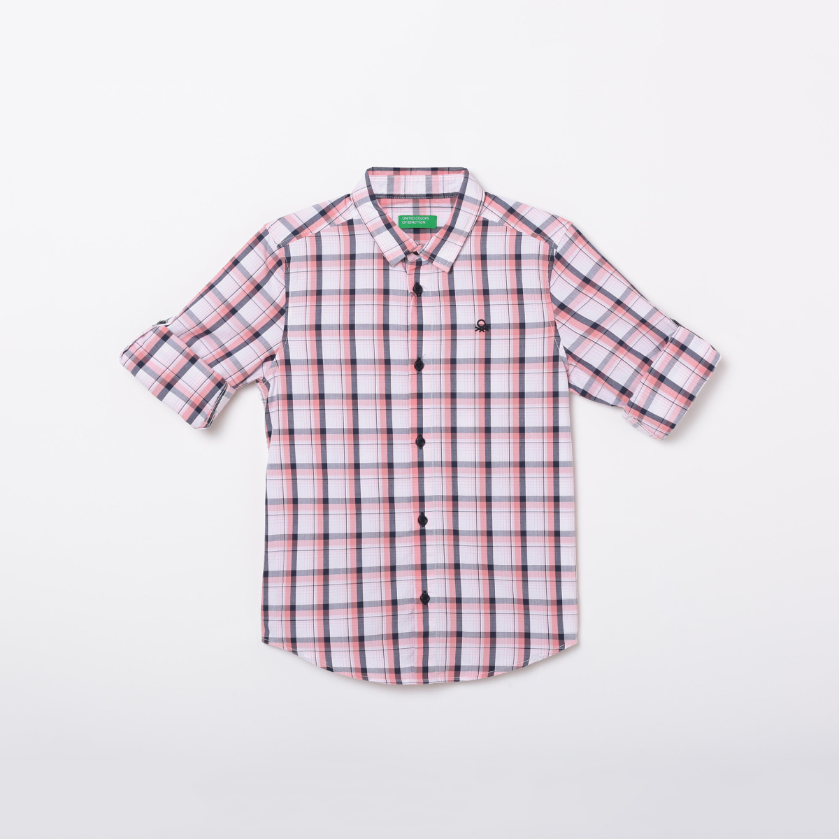 UNITED COLORS OF BENETTON Boys Checked Full Sleeves Casual Shirt