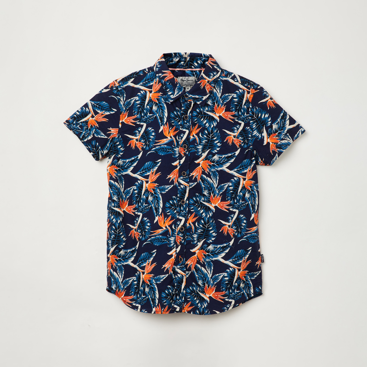 PEPE JEANS Boys Tropical Print Short Sleeves Casual Shirt