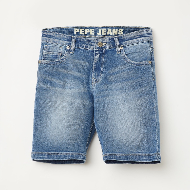 

PEPE JEANS Boys Stonewashed Denim Shorts, Blue
