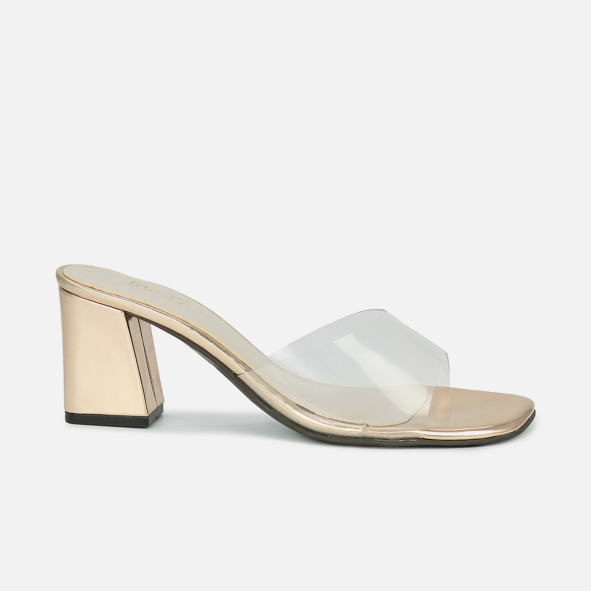 Women's Crystal Block Heel Sandals Simple Transparent Strap - Temu