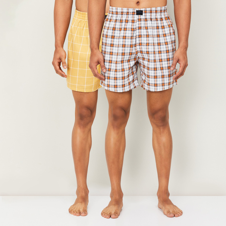 

FAME FOREVER Men Checked Boxers- Pack of 2, Multicolour