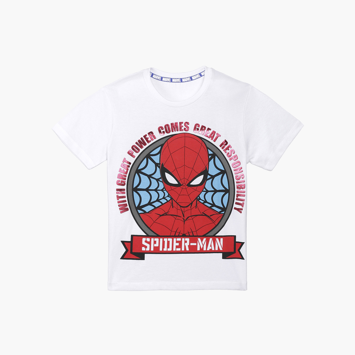 KIDSVILLE Boys Spiderman Printed Crewc Neck T-shirt